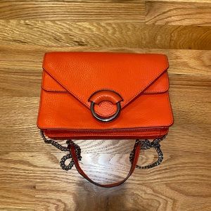 Banana Republic Envelope Shoulder / Crossbody Bag w Chain - Reddish Orange